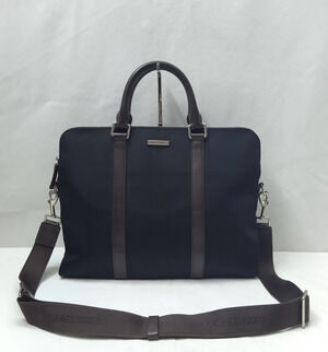 Michael Kors Black Nylon Double Zipper Closure Messenger Laptop Crossbody Bag